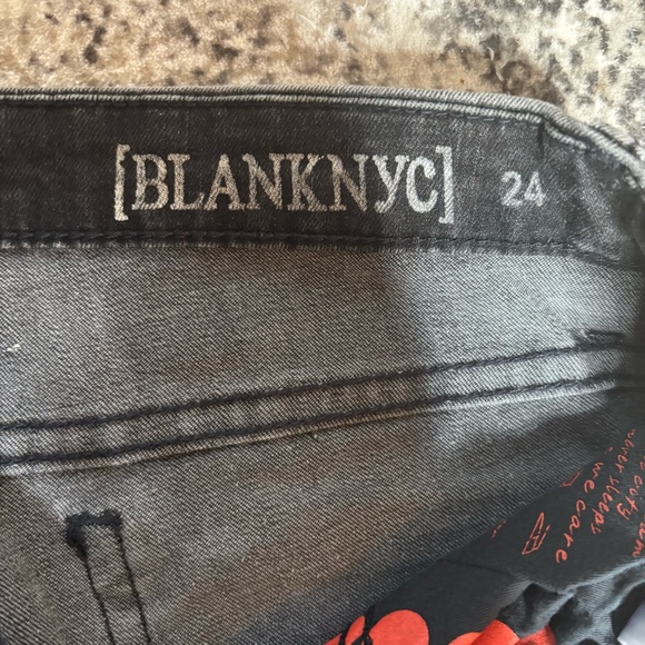 Blank NYC Charcoal Gray Washed Out Distressed Skinny Jeans Size 24 - Picture 7 of 8